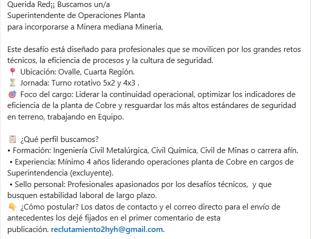 Superintendente de Operaciones Planta - imagen 1