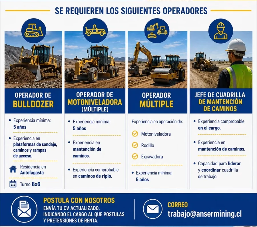 Operadores de Maquinaria y Jefe de Cuadrilla - imagen 1