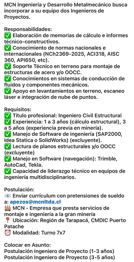 Ingeniero de Proyectos - imagen 1