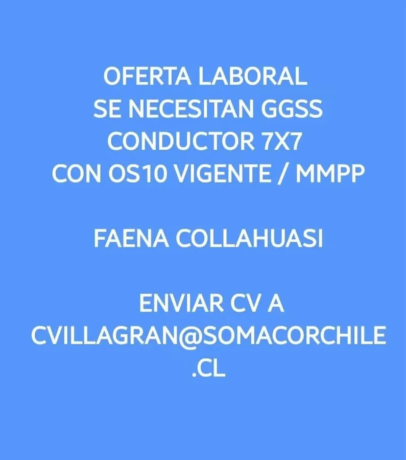 Guardia de Seguridad Conductor 7x7 - Faena Collahuasi - imagen 1