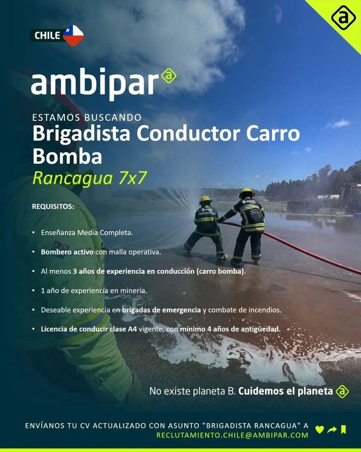 Brigadista conductor de carro bomba Rancagua - imagen 1