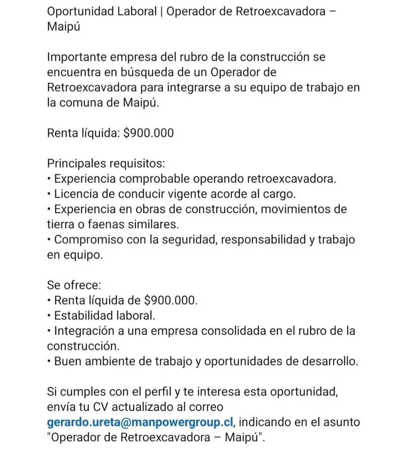 Operador de Retroexcavadora - imagen 1