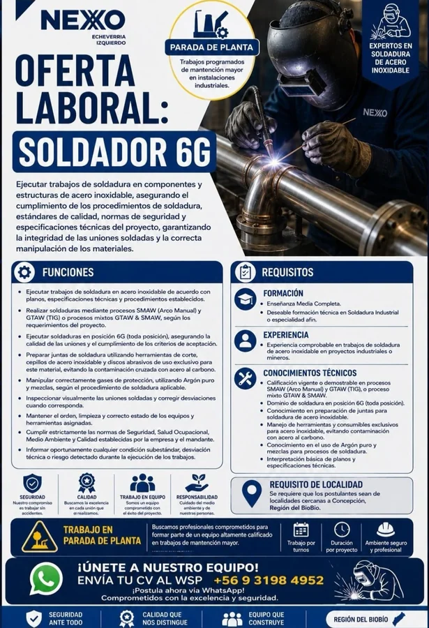 Soldador 6G - Acero Inoxidable - imagen 1