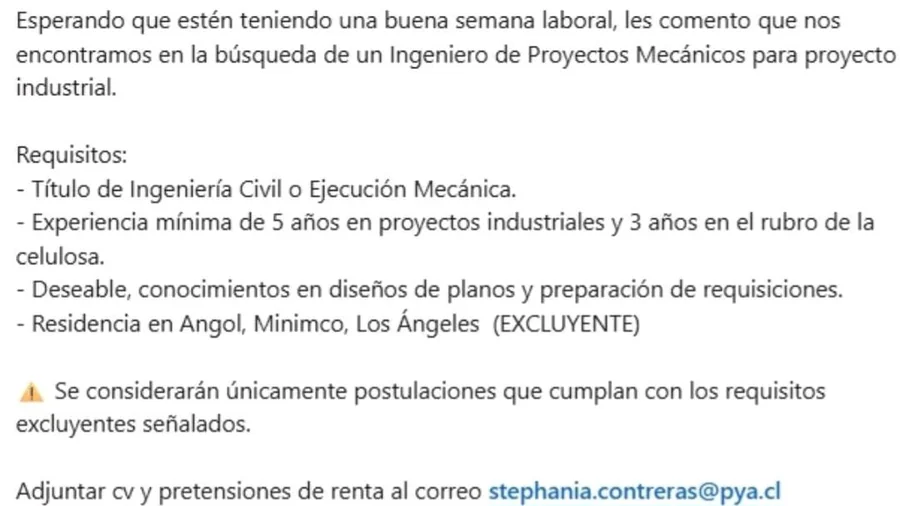 Ingeniero de Proyectos Mecánicos - imagen 1
