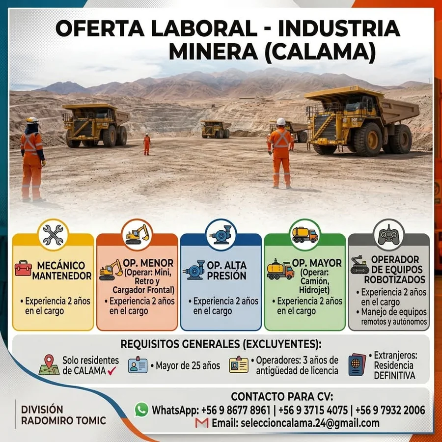 Mecánicos mantenedores y operadores mineros - imagen 1