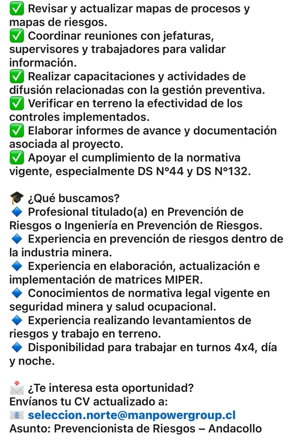 Prevencionista de Riesgos - imagen 1