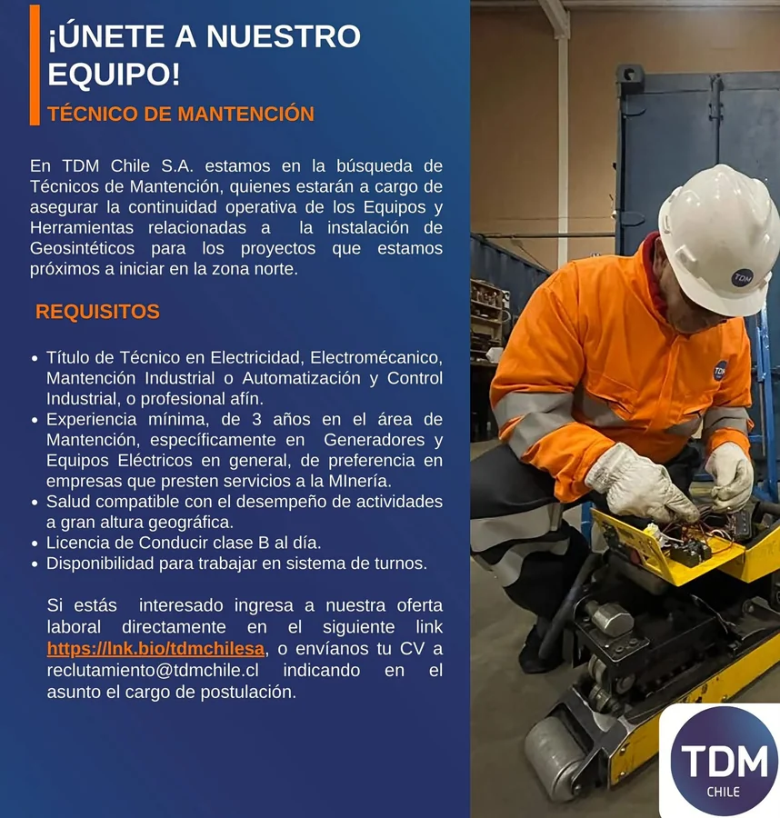Técnico de Mantención - imagen 1