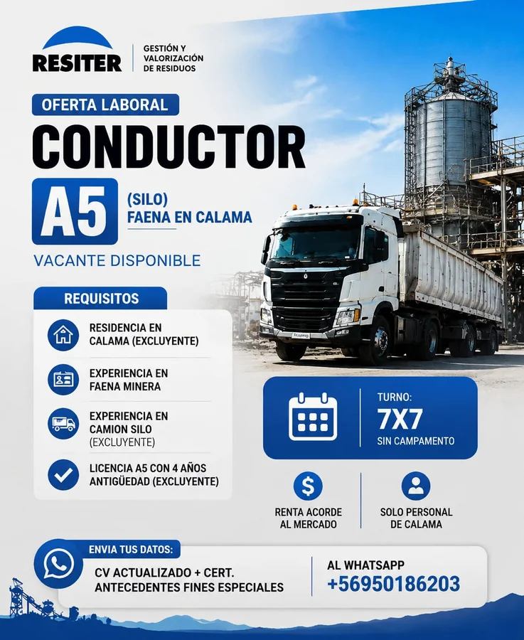 Conductor A5 Silo - Faena Calama - imagen 1
