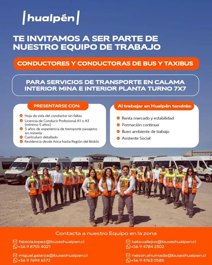 Conductores de Bus y Taxibus - Calama - imagen 1