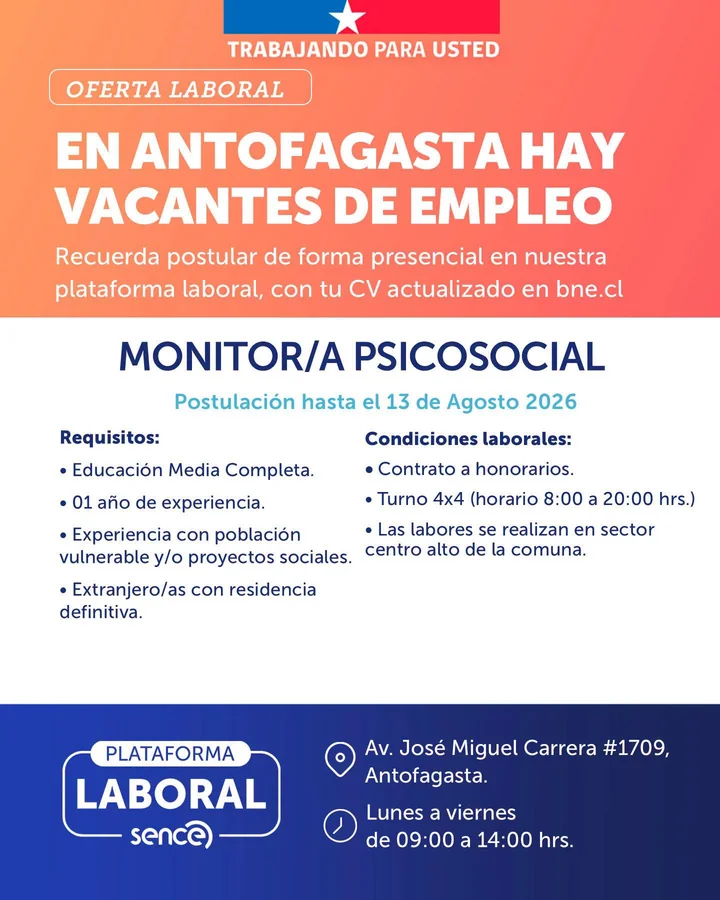 Monitor/a Psicosocial - imagen 1