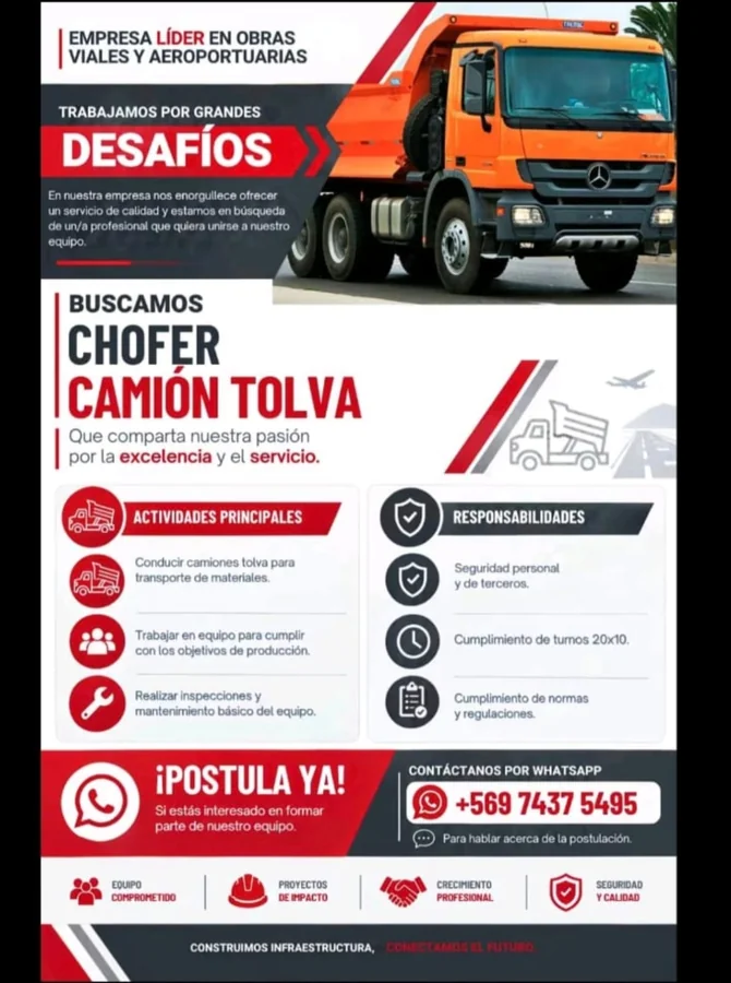 Chofer de Camión Tolva - imagen 1