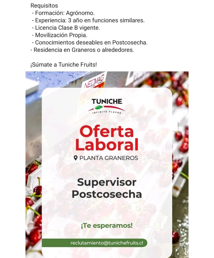 Supervisor de Postcosecha - imagen 1
