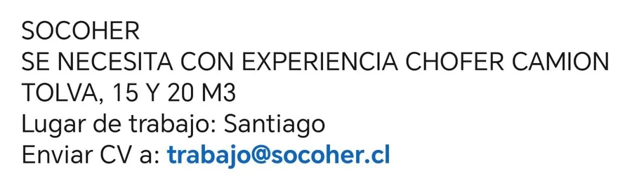 Chofer Camión Tolva - imagen 1