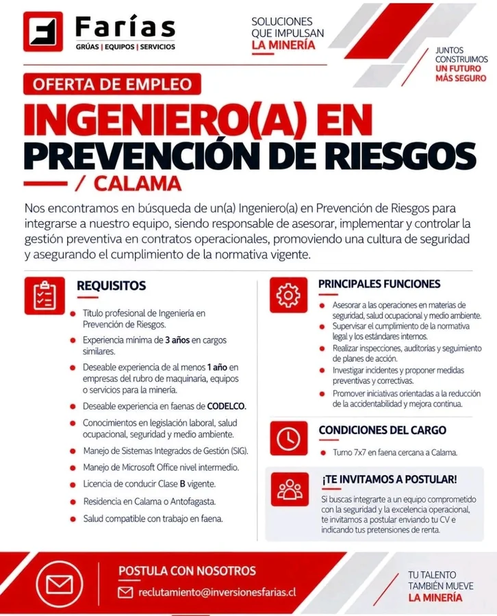 Ingeniero(a) en Prevención de Riesgos - imagen 1