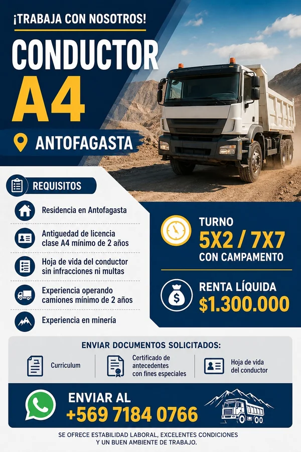 Conductor Clase A4 - imagen 1