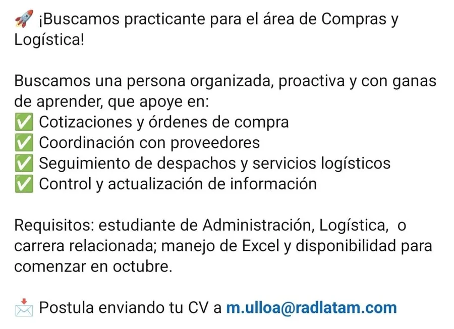 Practicante de Compras y Logística - imagen 1