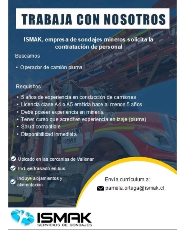 Operador de Camión Pluma - imagen 1