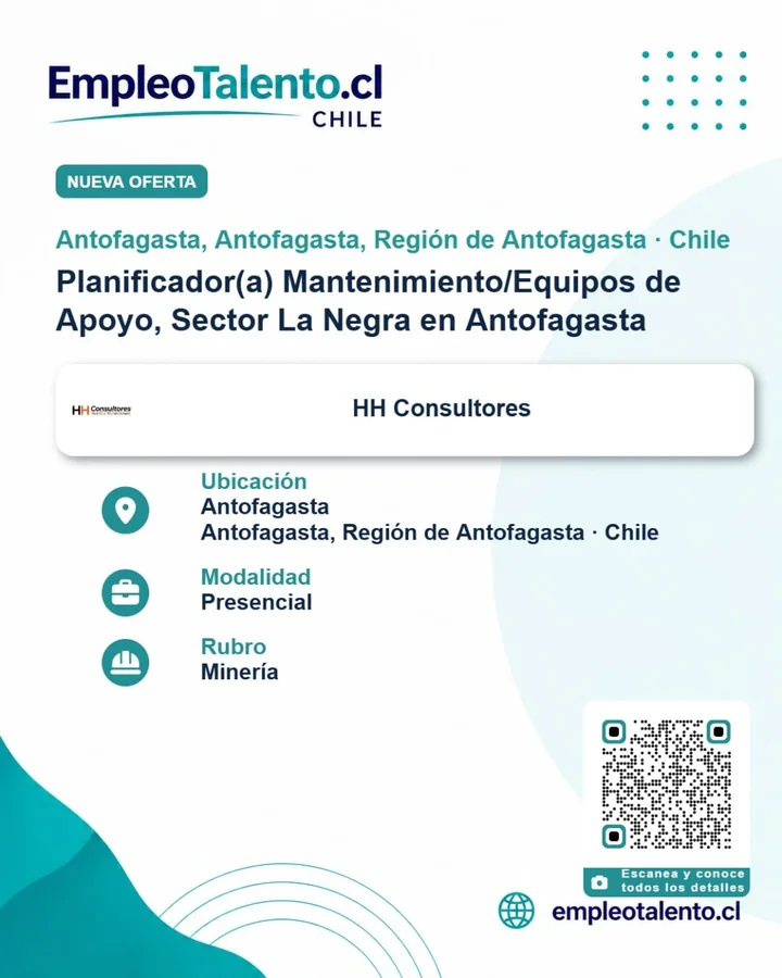 Planificador(a) Mantenimiento Equipos de Apoyo - imagen 1