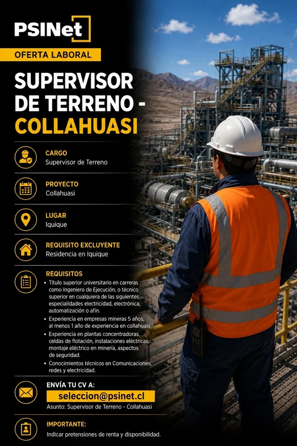 Supervisor de Terreno - Collahuasi - imagen 1