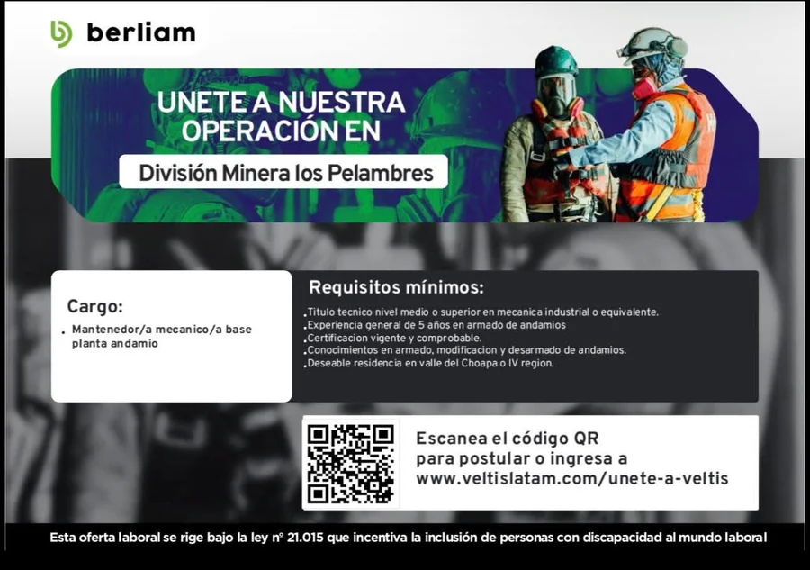 Mantenedor/a Mecánico/a Base Planta Andamio - imagen 1