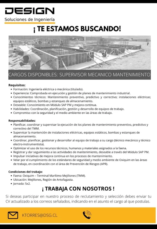 Supervisor Mecánico de Mantenimiento - imagen 1