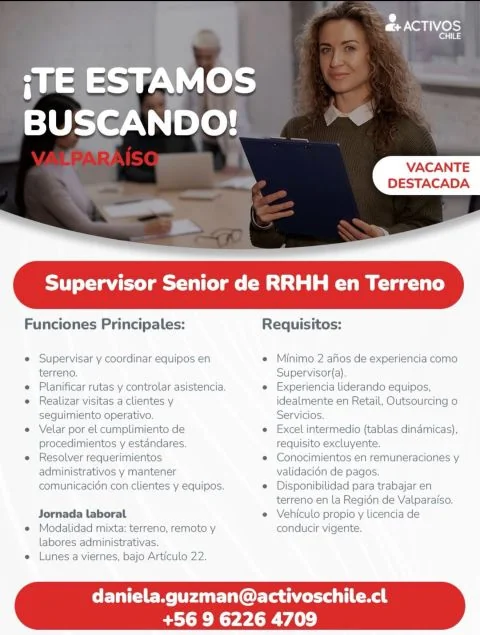 Supervisor Senior de RRHH en Terreno - imagen 1