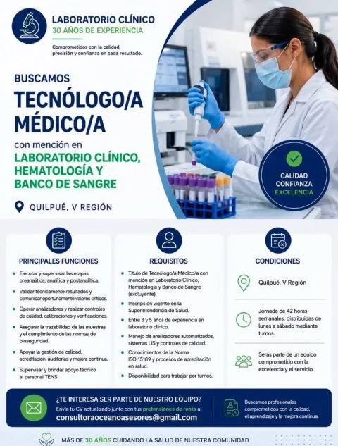 Tecnólogo Médico mención Laboratorio Clínico - imagen 1