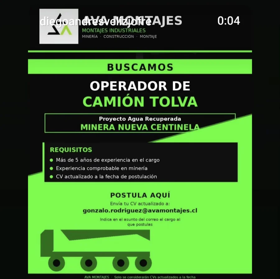 Operador de Camión Tolva Minería - imagen 1