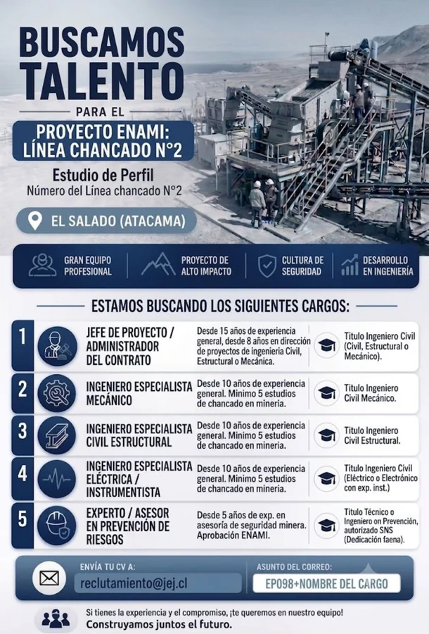 Profesionales para Proyecto ENAMI El Salado - imagen 1