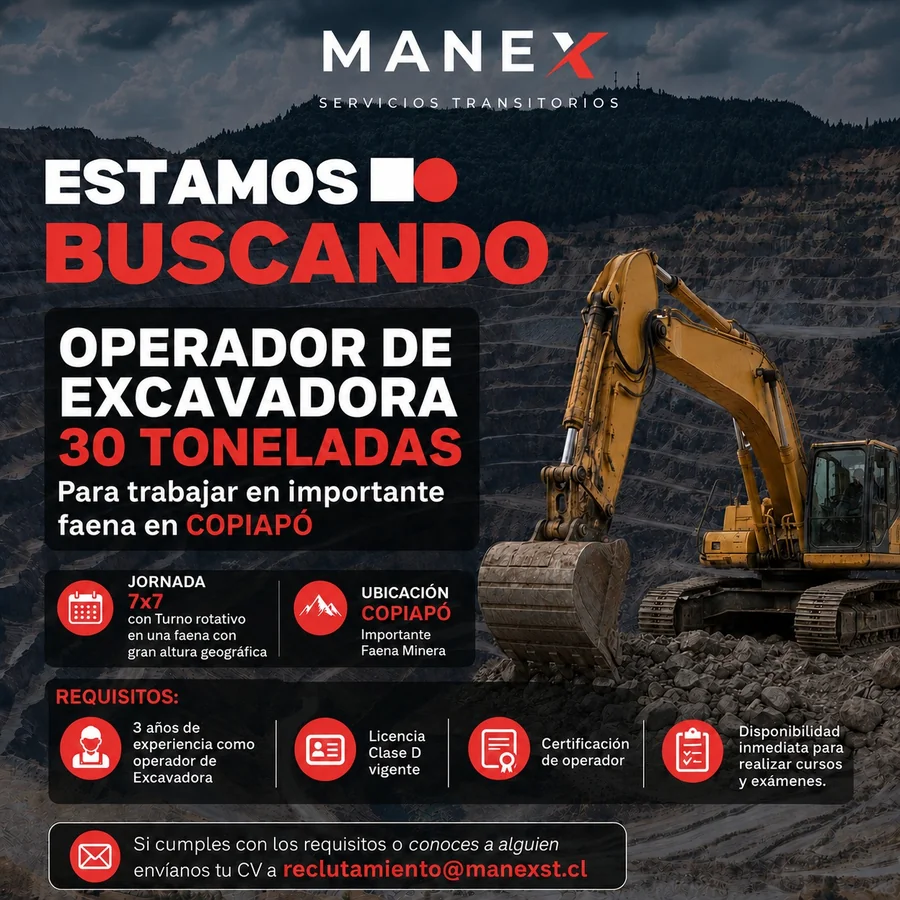 Operador de Excavadora 30 Toneladas - imagen 1