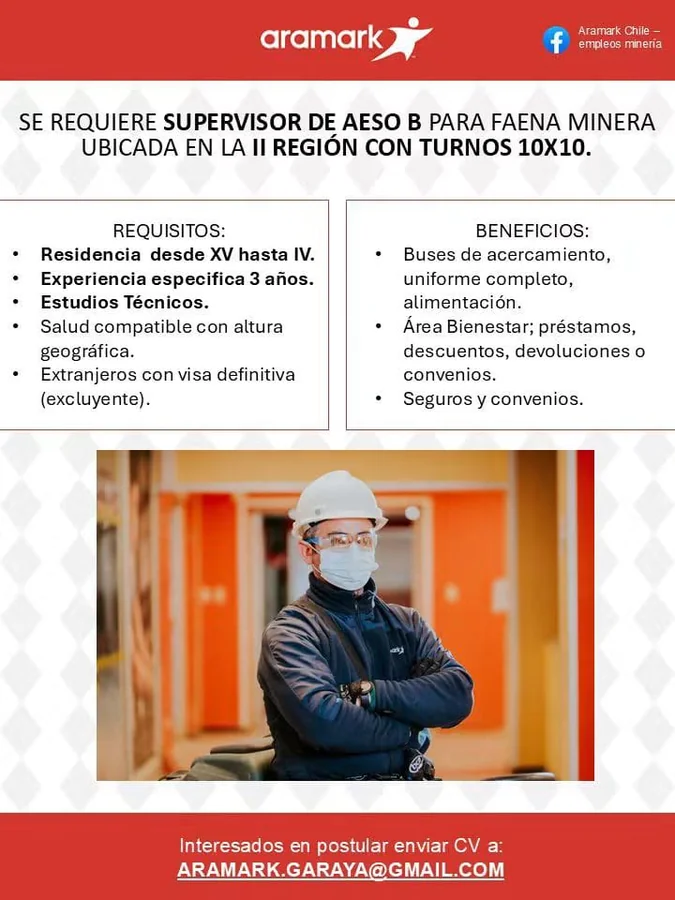 Supervisor de Aseo B - Faena Minera - imagen 1