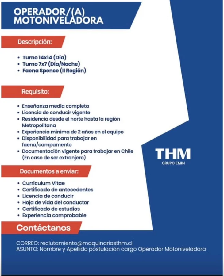 Operador de Motoniveladora - imagen 1