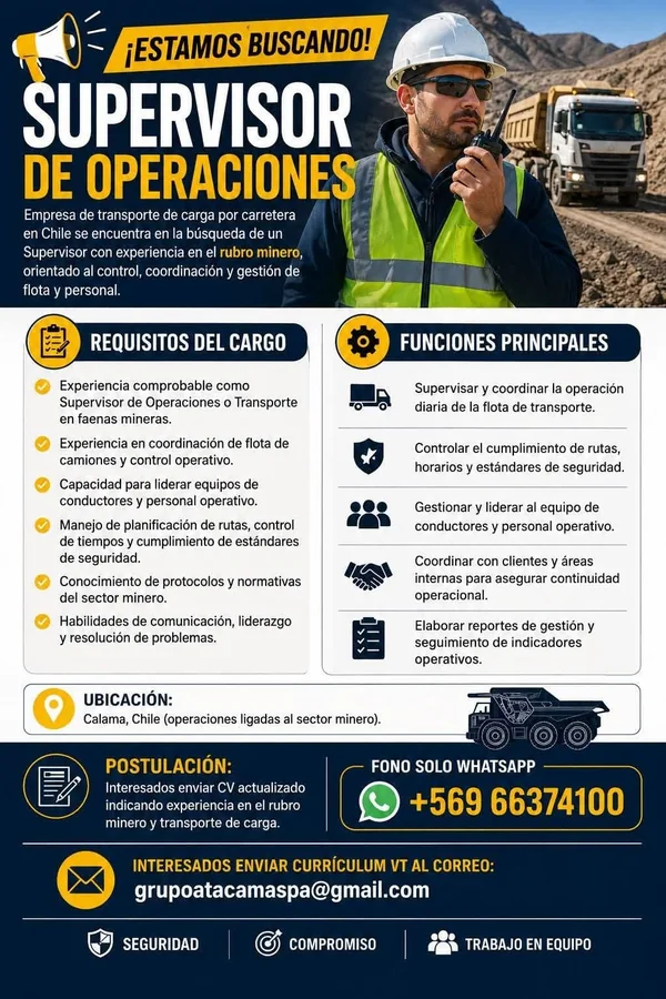 Supervisor de Operaciones - imagen 1