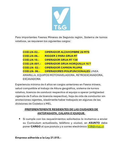 Operadores de Equipo Pesado y Rigger - imagen 1