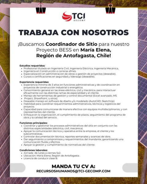 Coordinador de Sitio - Proyecto BESS - imagen 1
