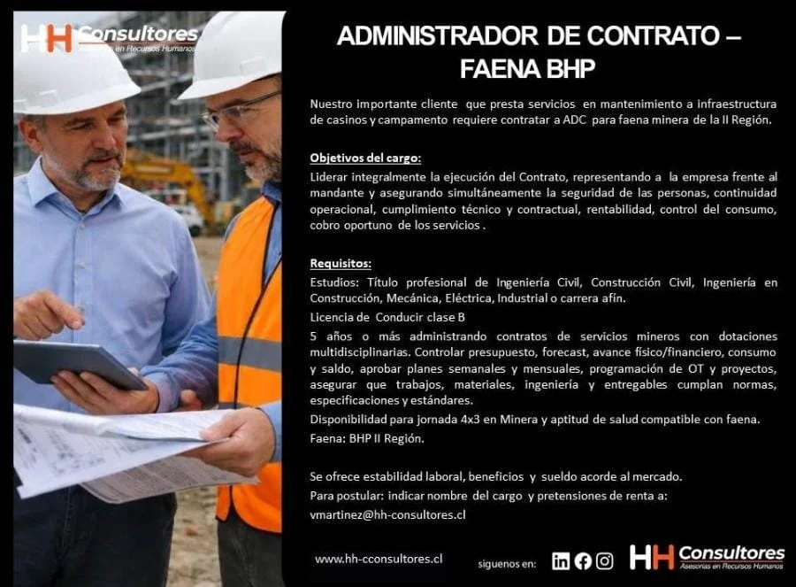 Administrador de Contrato - Faena BHP - imagen 1