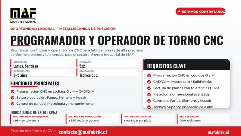 Programador y Operador de Torno CNC - imagen 1
