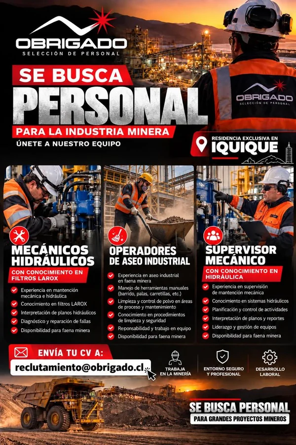 Mecánicos, Operadores y Supervisor Minería - imagen 1