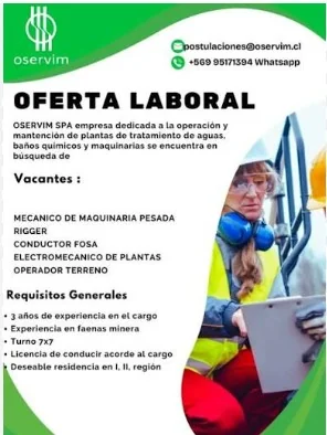 Mecánico, Rigger, Conductor y Electromecánico - imagen 1