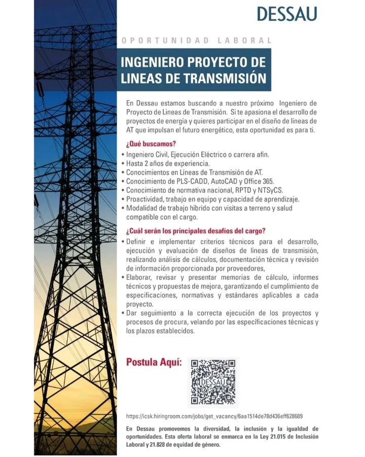 Ingeniero de Proyecto de Líneas de Transmisión - imagen 1
