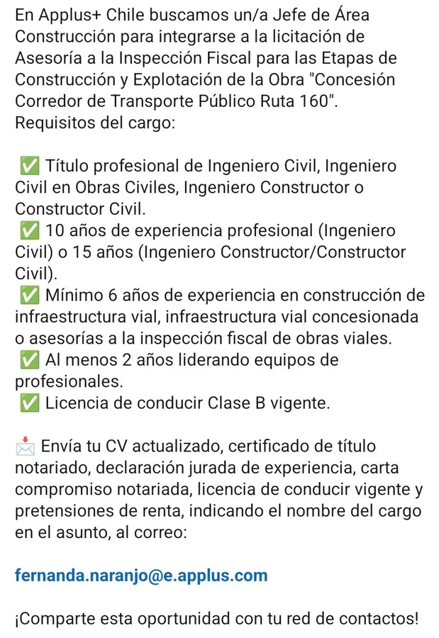 Jefe de Área Construcción - imagen 1