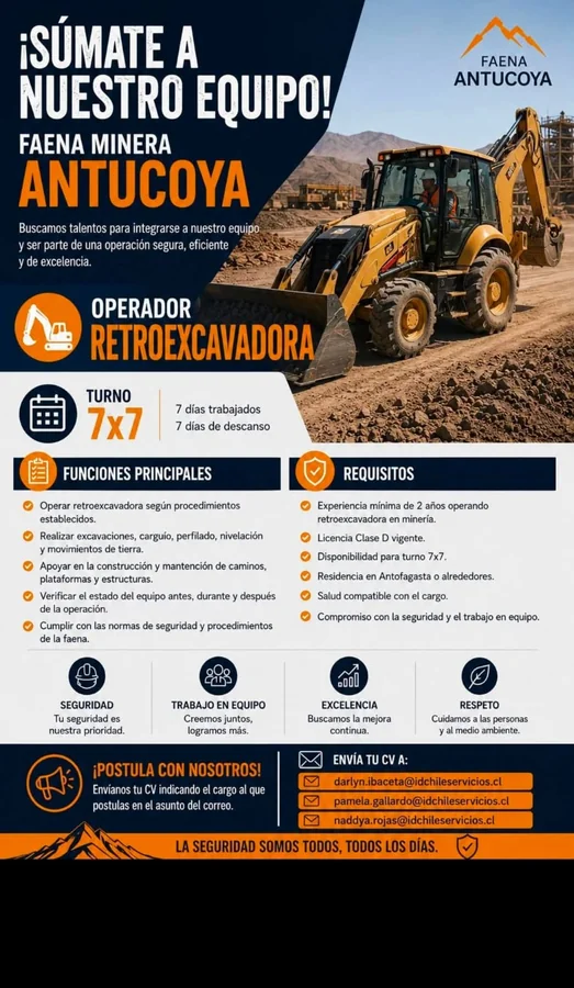 Operador de Retroexcavadora - Turno 7x7 - imagen 1