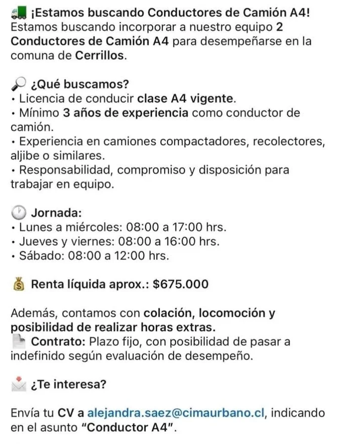 Conductor de Camión A4 - imagen 1