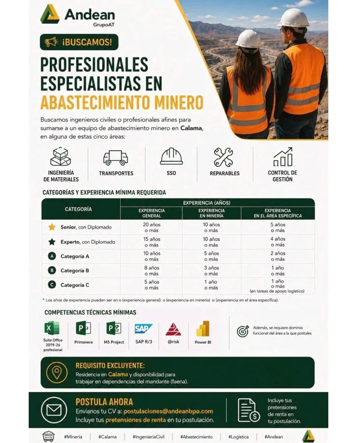Especialista en Abastecimiento Minero - imagen 1