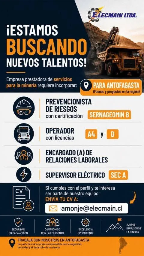 Varios Cargos para Faenas Mineras en Antofagasta - imagen 1