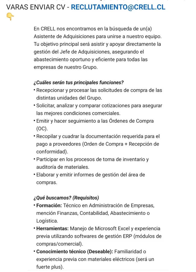 Asistente de Adquisiciones - imagen 1