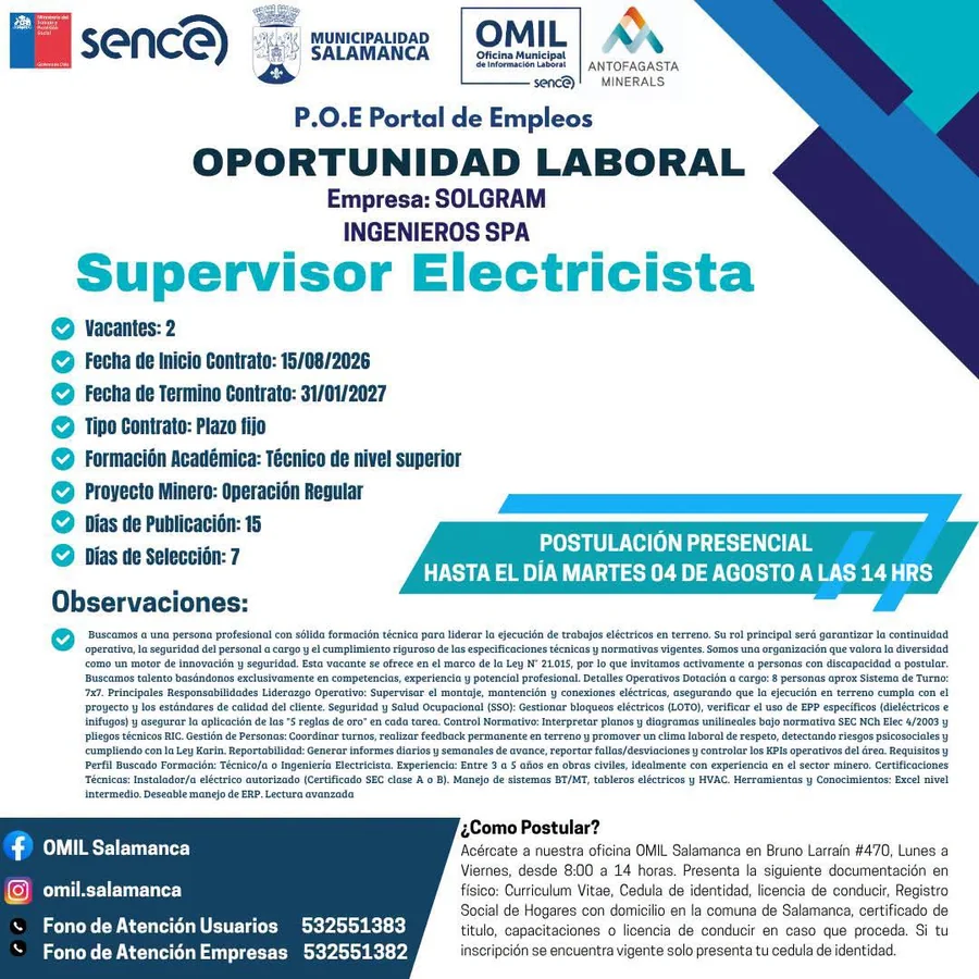 Supervisor Electricista - imagen 1