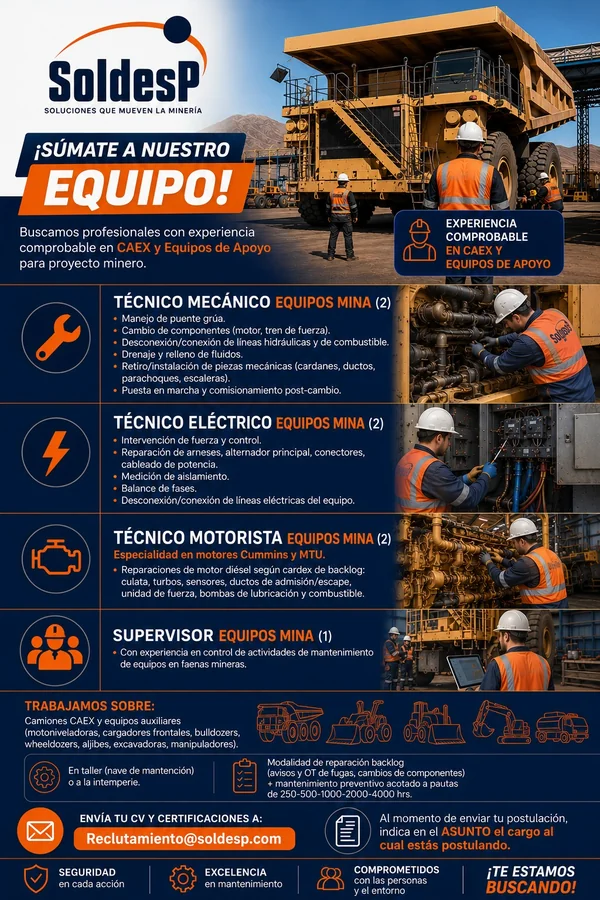 Técnicos y Supervisor de Equipos Mina - imagen 1