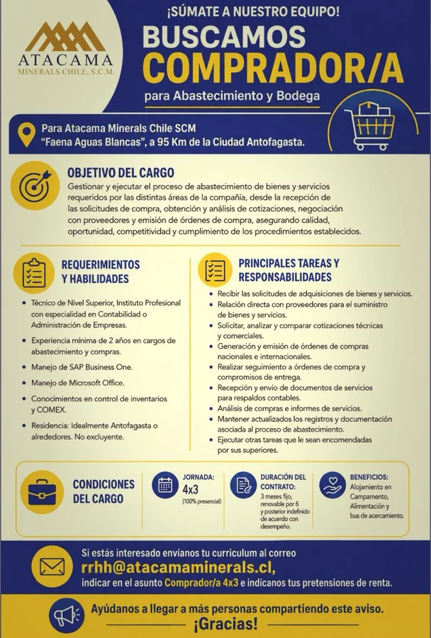Comprador/a de Abastecimiento y Bodega - imagen 1