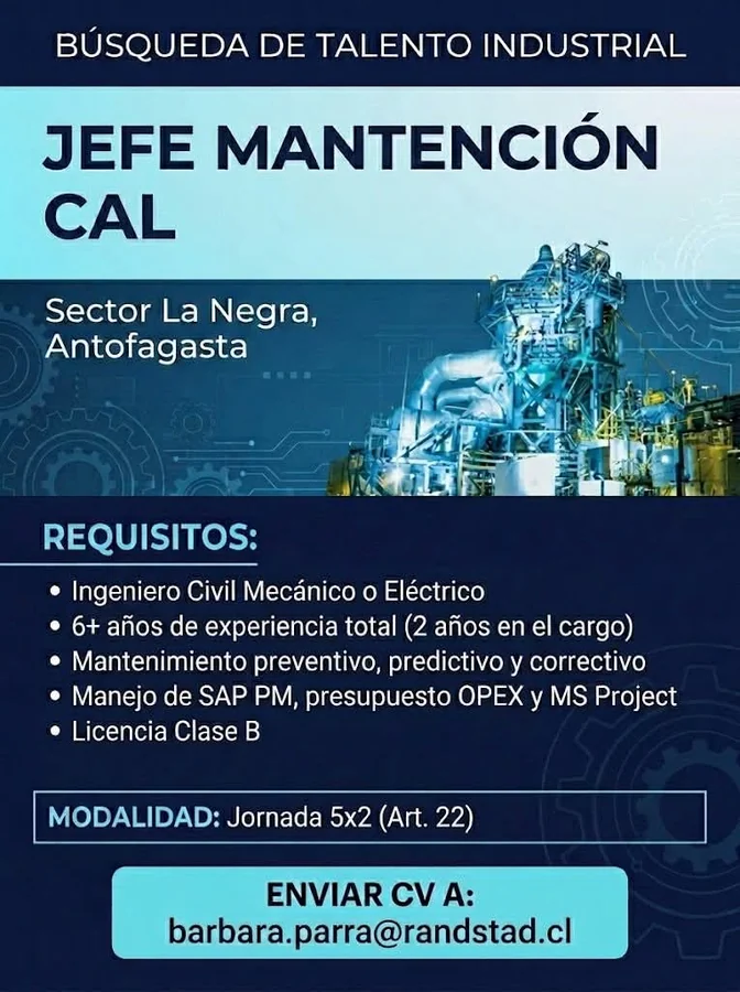Jefe de Mantención Cal - imagen 1